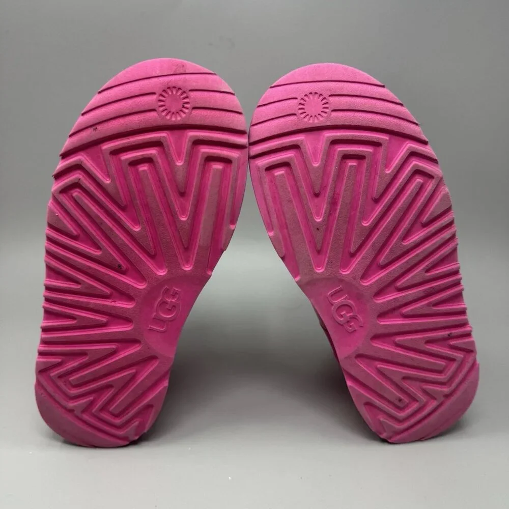 UGG Pink Rain Snow Boots Youth Girls size 4 Waterproof Clear Plastic 1112386K